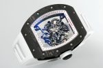 Richard Miller RM 055 RMUL2 NTPT Carbon Fiber White Rubber Strap - Image 6