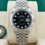 Rolex Datejust 36 Steel & White Gold Black Diamond Dial Women's Watch M126234-0027 - Image 4