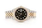 ROLEX WITH DIAMONDS 36MM TWO-TONE BLACK DIAL MOISSANITE 14.60CT