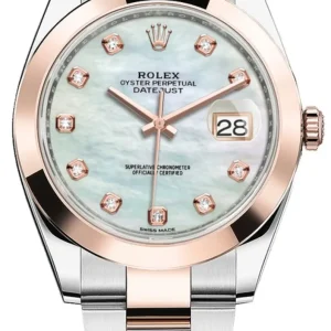 Rolex Datejust 41 Steel and Everose Gold Mother of Pearl Diamond Dial Men's Watch M126301-0013