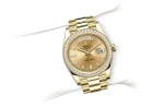 Rolex Day-Date 228348RBR Yellow Gold Diamond Bezel Champagne Diamond Dial - Image 4
