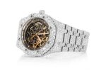 ICED OUT AP WATCH 41MM SKELETON SILVER VVS MOISSANITE 24CT - Image 2