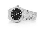 MOISSANITE WATCH AUDEMARS PIGUET ROYAL OAK 41MM FULL ICED BLACK DIAL - Image 2