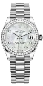 Rolex Datejust 31 White Gold Mother-of-Pearl Diamond Dial Diamond Bezel Women's Watch M278289RBR-0005