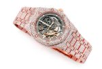 MOISSANITE AUDEMARS PIGUET SKELETON 41MM WATCH ROSE GOLD FULL ICED 24.00CT - Image 4