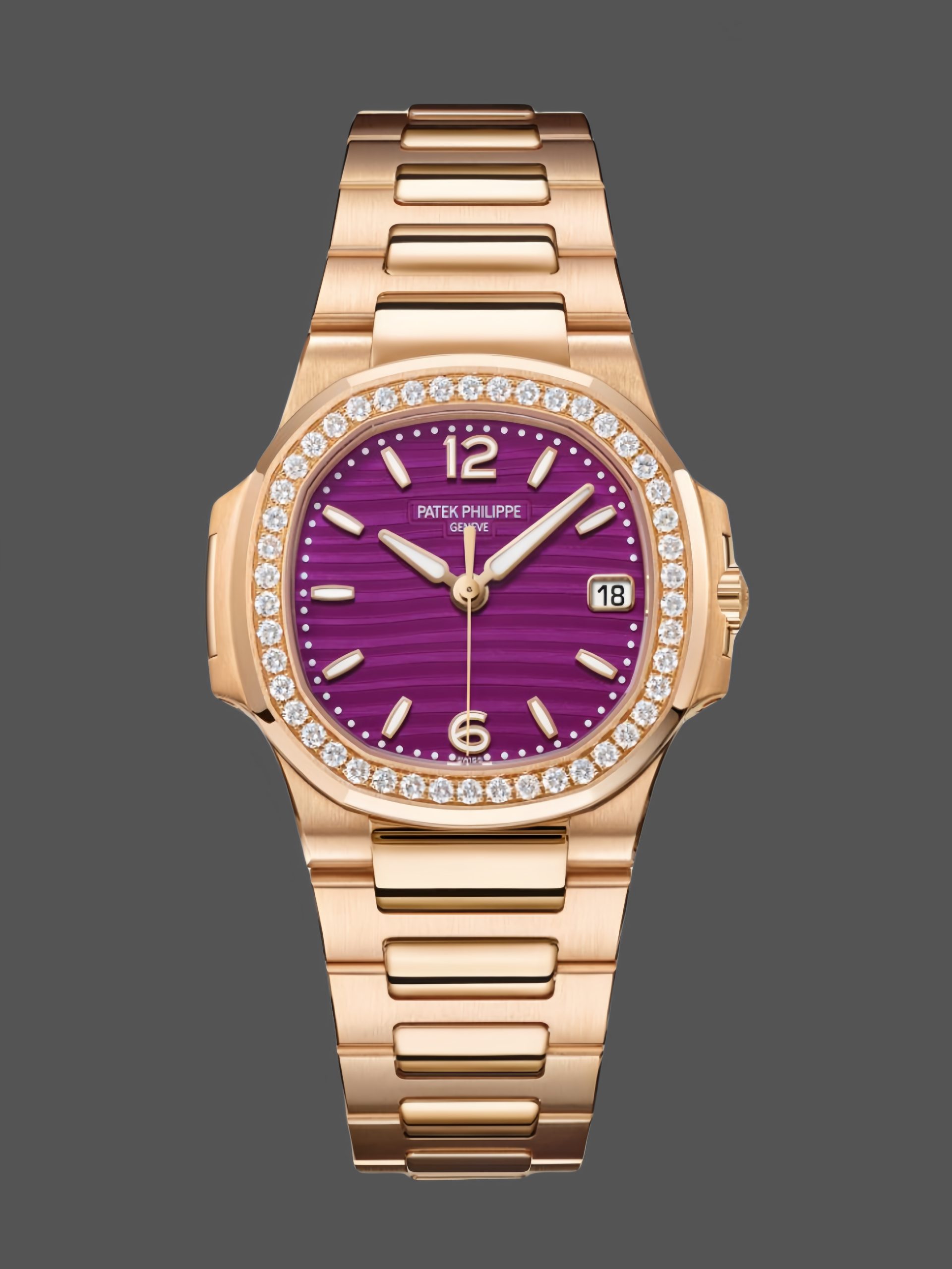 19B67FFA-82CF-EA30-8995-17859BEE59F9 Patek Philippe Nautilus 7010 1R 013 Purple Dial 32mm - Image 1