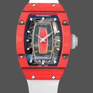Richard Mille RM07-01 Racing Red Carbon White Rubber Strap 46mm Ladies Watch