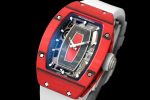 Richard Mille RM07-01 Racing Red Carbon White Rubber Strap 46mm Ladies Watch - Image 3