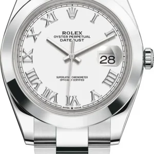 Rolex Datejust 41 Stainless Steel White Roman Dial Men's Watch M126300-0015
