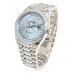 Lady Rolex DAY-DATE 36 128396TBR Ice Blue Baguette Index Replica - Image 4