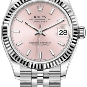 Rolex Datejust 31 Stainless Steel and White Gold Pink Dial Women's Watch M278274-0014