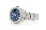 ROLEX ICED OUT DATEJUST 41MM BLUE DIAL AUTOMATIC STAINLESS STEEL WATCH MOISSANITE 21.00CT - Image 2