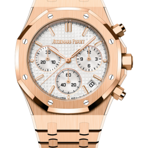 ROYAL OAK Pink Gold Silver-Toned Dial CHRONOGRAPH 41mm