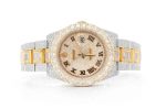 MOISSANITE ROLEX WATCH 36MM DATEJUST 2 TONE AUTOMATIC FULL ICED VVS 19.40CT