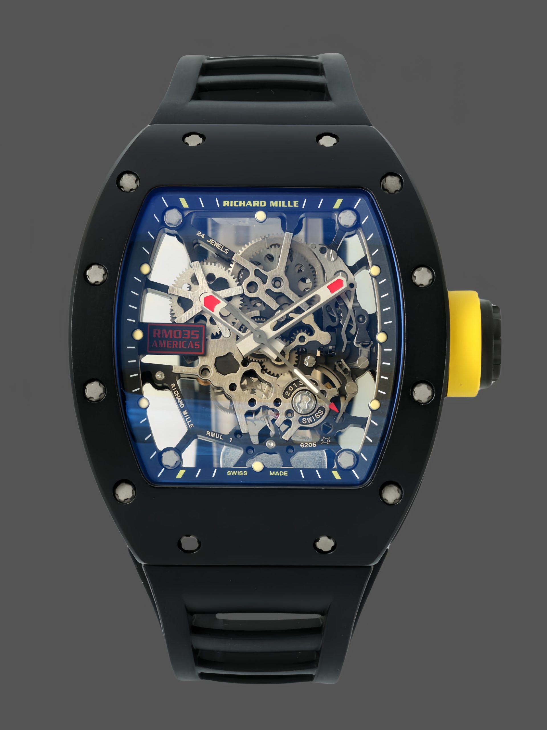 310067D5-B417-797C-08C5-9DAEF6933B2B Richard Mille RM 035 Black Toro Nadal Red Pointer Replica Watch - Image 1