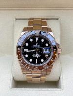 Rolex GMT-Master II 40mm Root Beer Black Dial Oyster Bracelet 18k Rose Gold Watch 126715chnr-0001 - Image 2