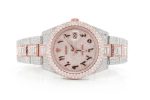DIAMOND WATCH ICED OUT ROLEX DATEJUST 41MM TWO TONE HEBREW DIAL AUTOMATIC STAINLESS STEEL MOISSANITE 21.20CT