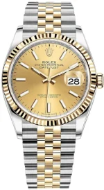 Rolex Datejust 36 Steel & Yellow Gold Champagne Dial Women's Watch M126233-0015