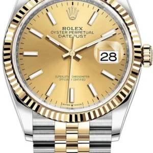 Rolex Datejust 36 Steel & Yellow Gold Champagne Dial Women's Watch M126233-0015