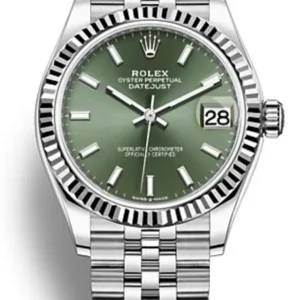 Rolex Datejust 31 Stainless Steel and White Gold Mint Green Dial Women's Watch M278274-0018