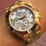 Rolex Cosmograph Daytona White Mother of Pearl Diamond Dial, Yellow Gold, 116508 - Image 6