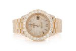 ROLEX DAY-DATE 40MM YELLOW GOLD AUTOMATIC STAINLESS STEEL WATCH FULL ICED MOISSANITE 23.00CT
