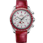 Speedmaster MoonPhase 44.25 mm platinum leather strap