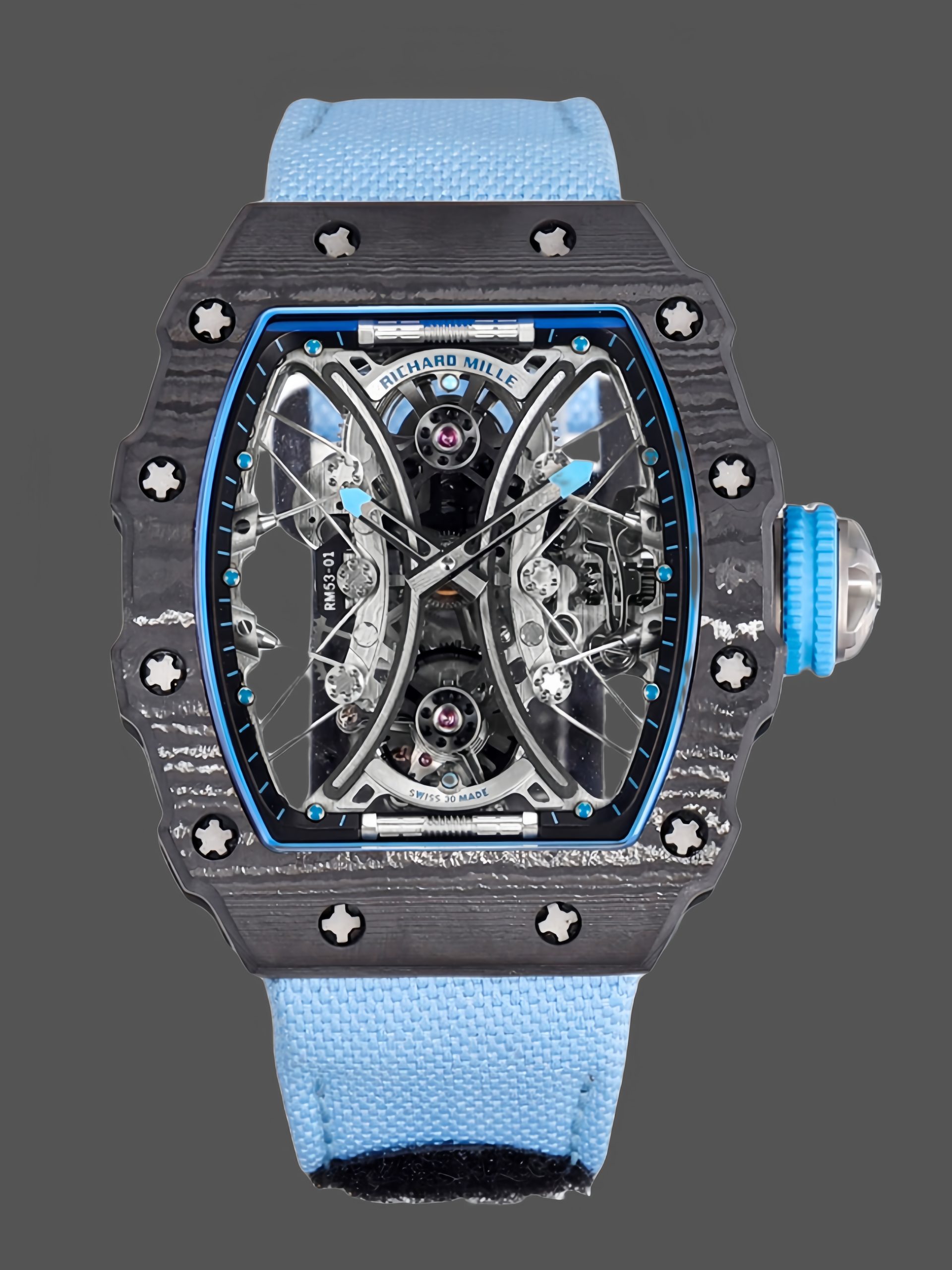 4DC72556-0BE6-13CD-478D-5AFA95AC2990 Richard Mille RM 53-01 Tourbillon Pablo Mac Donough Blue Fabric Strap - Image 1