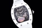 Richard Miller RM 057 NTPT Carbon Fiber White Rubber Strap - Image 2
