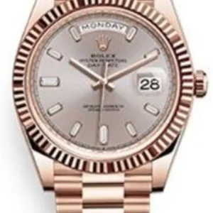 Rolex Day-Date 40 Everose Gold Sundust Diamond Dial Men's Watch M228235-0004