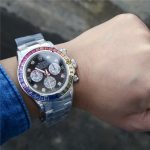 Rolex Pre Owned Steel Daytona 116509 Custom Diamond Rainbow - Image 2