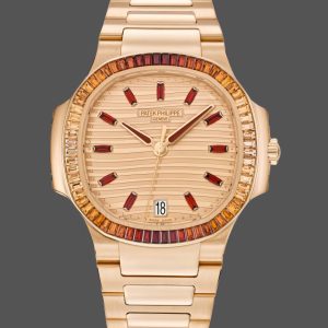 Patek Philippe Nautilus Ladies Rose Gold Gemset Bezel 7118 1300R 001