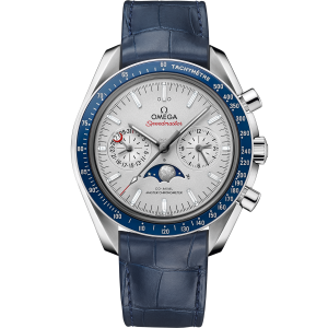 Speedmaster MoonPhase 44.25 mm Platinum leather strap