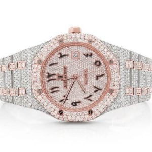 MOISSANITE AP ROYAL OAK WATCH 41MM WITH HEBREW DIAL