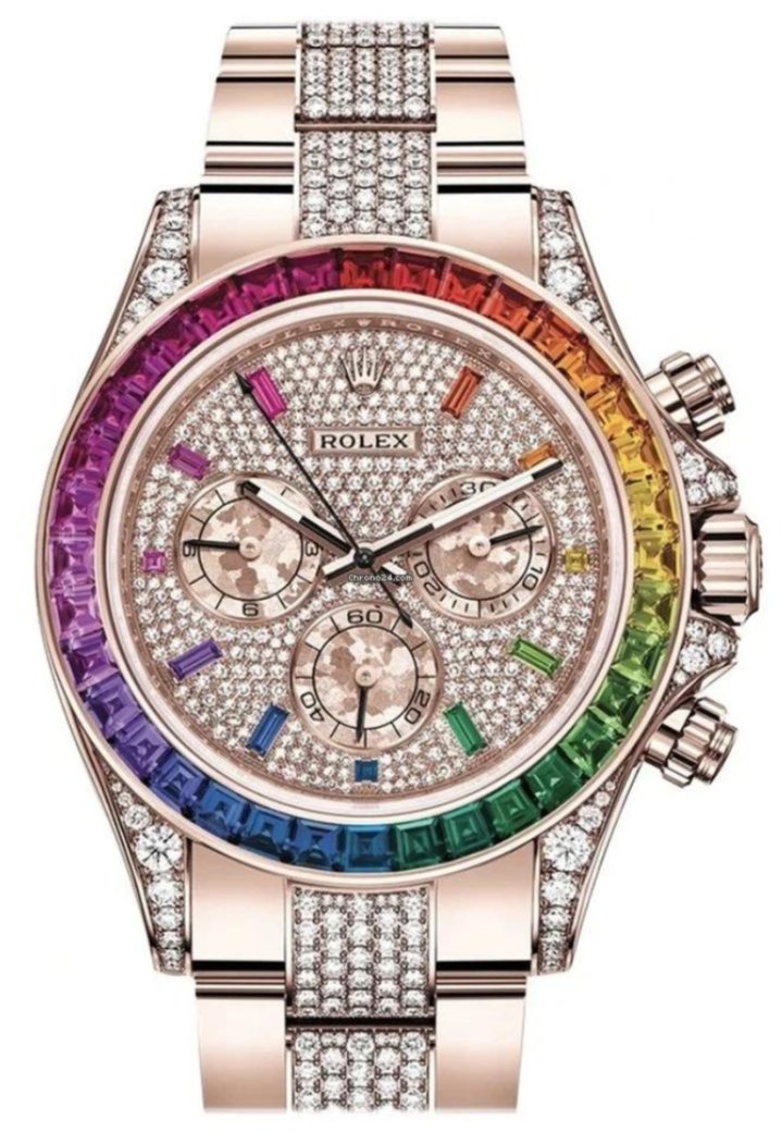 5C321AA1-C789-D079-5E93-C10AD1E95ADA Rolex Cosmograph Everose Daytona Factory Diamond Rainbow Edition Ref# 116595RBOW) - Image 1