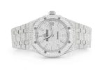 MOISSANITE AP WATCH | ROYAL OAK 41MM STAINLESS STEEL | FULL ICED OUT SILVER