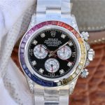 Rolex Pre Owned Steel Daytona 116509 Custom Diamond Rainbow - Image 6