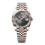 Rolex Datejust 41 Steel and Everose Gold Wimbledon Green Dial Jubilee Men's Watch M126331-0016