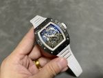 Richard Miller RM 055 RMUL2 NTPT Carbon Fiber White Rubber Strap - Image 7
