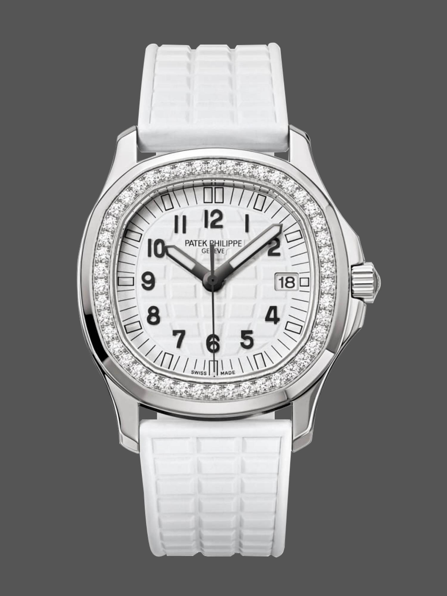 6838E38A-BD5F-643B-461D-3E6F3263B11E Replica Patek Philippe Aquanaut White 5067A 024 36mm Lady Watch - Image 1