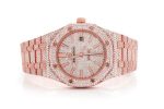 AP ICED OUT ROYAL OAK 41MM ROSE GOLD FULL MOISSANITE WATCH