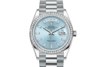 Lady Rolex DAY-DATE 36 128396TBR Ice Blue Baguette Index Replica - Image 9