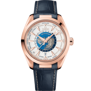 Seamaster Series AQUA TERRA 150M 43mm, 18k Sedna™ gold case on leather strap