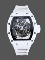 Richard Miller RM 055 RMUL2 NTPT Carbon Fiber Black Mark White Rubber Strap