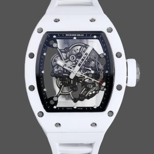 Richard Miller RM 055 RMUL2 NTPT Carbon Fiber Black Mark White Rubber Strap