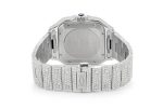 ICED OUT CARTIER WATCH 40MM STEEL FULL MOISSANITE RED ROMAN DIAL - Image 3