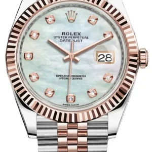 Rolex Datejust 41 Steel and Everose Gold Mother of Pearl Diamond Jubilee Men's Watch M126331-0014