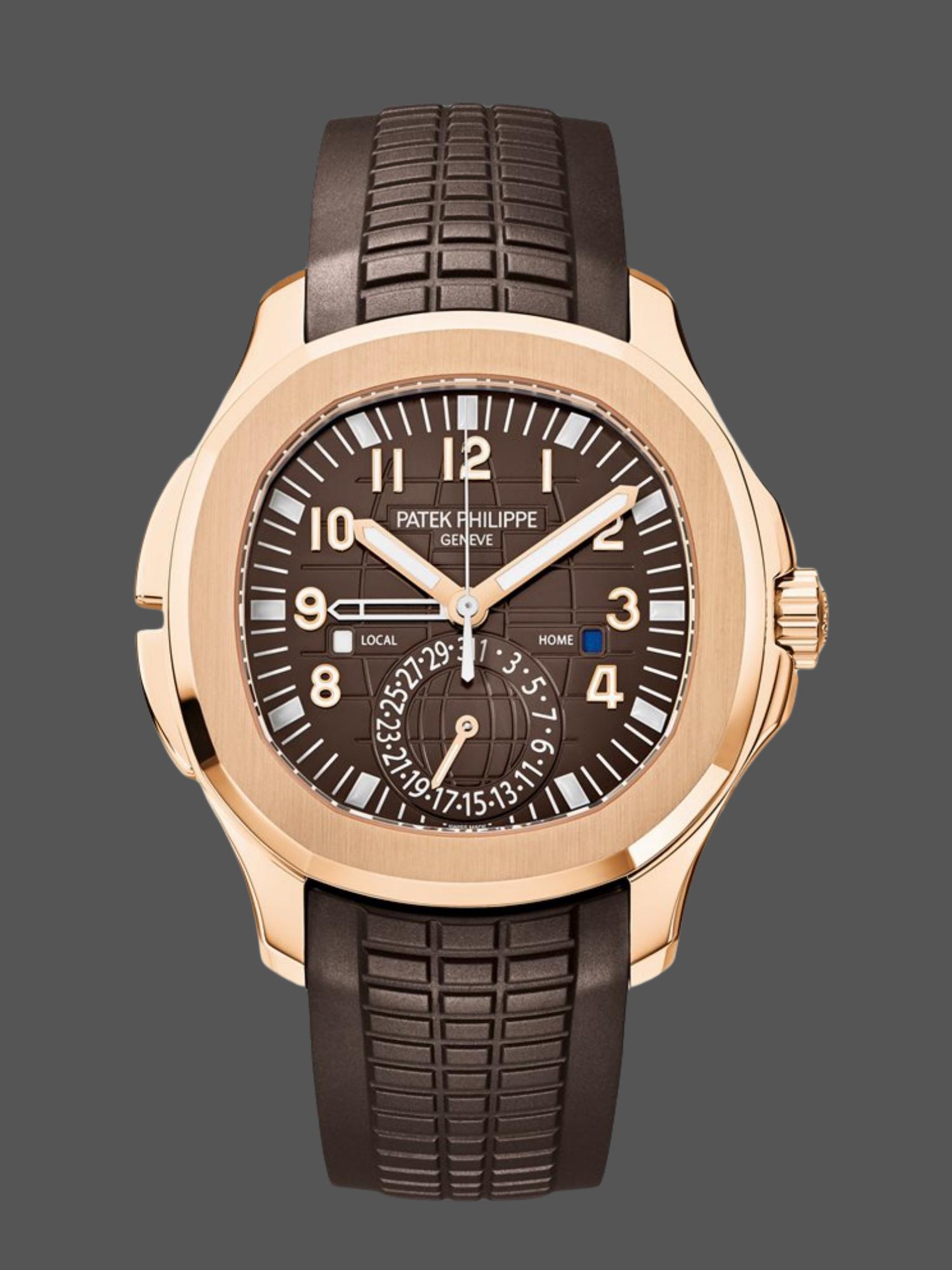 884D47B5-838F-D481-8CD6-A5587AF9860C Replica Patek Philippe Aquanaut 5164R 001 Travel Time Rose Gold Mens Watch - Image 1