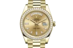 Rolex Day-Date 228348RBR Yellow Gold Diamond Bezel Champagne Diamond Dial - Image 2