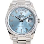 Lady Rolex DAY-DATE 36 128396TBR Ice Blue Baguette Index Replica - Image 2